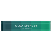 Porte-nom Pour Bureau Palette rayures vertes (Devant)