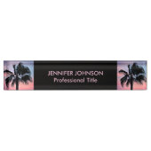 Porte-nom Pour Bureau Palmiers tropicaux au coucher du soleil (Devant)