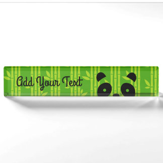 Porte-nom Pour Bureau panda_bamboo
