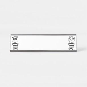 Porte-nom Pour Bureau Panda Kids
