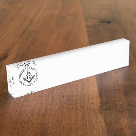 Porte-nom Pour Bureau Panneau franc-maçonnerie (Taille)