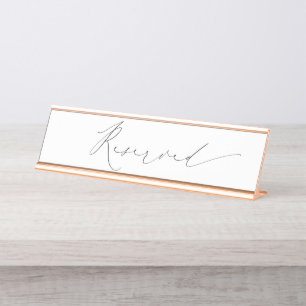 Porte-nom Pour Bureau Panneau Métal Rose Gold Réception de Mariage Réser