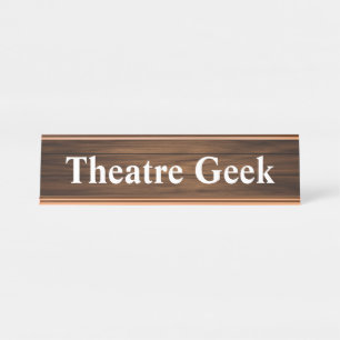 Porte-nom Pour Bureau Panneautage en bois de grain de conception simple