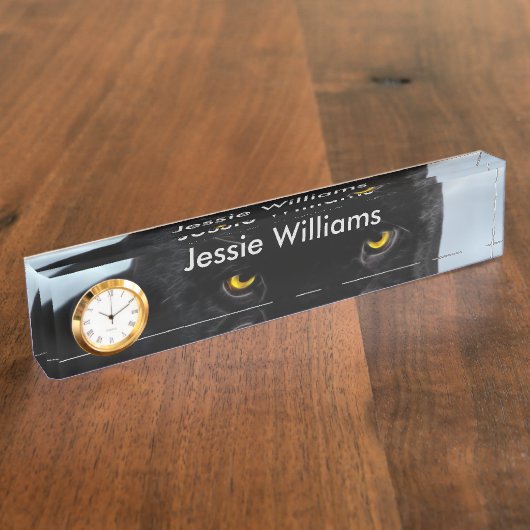 Porte-nom Pour Bureau Panthère noire (Taille)