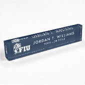 Porte-nom Pour Bureau Panthers de la FIU - Logo blanc