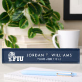 Porte-nom Pour Bureau Panthers de la FIU - Logo blanc