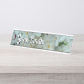 Porte-nom Pour Bureau Paperwhite Narcissus Fleurs blanches délicates (Devant)