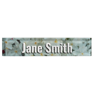 Porte-nom Pour Bureau Paperwhite Narcissus Fleurs blanches délicates