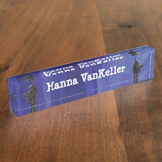 Porte-nom Pour Bureau Papeterie pour chat noir (Taille)