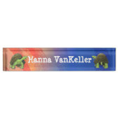 Porte-nom Pour Bureau Papier à lettres Tortoise (Devant)