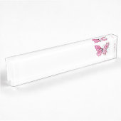 Porte-nom Pour Bureau Papillon à fleurs avec Sakura rose