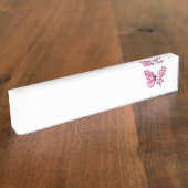Porte-nom Pour Bureau Papillon à fleurs avec Sakura rose (Taille)
