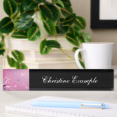 Porte-nom Pour Bureau Papillon avec des fleurs