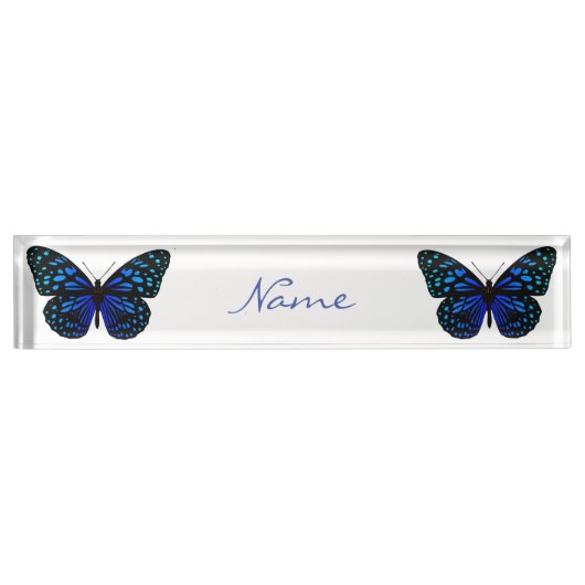 Porte-nom Pour Bureau Papillon bleu Thunder_Cove (Devant)