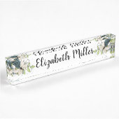 Porte-nom Pour Bureau Papillon et fleurs
