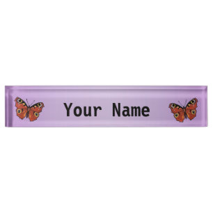Porte-nom Pour Bureau Papillon Monarque Plutôt Vivid Violet