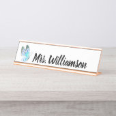 Porte-nom Pour Bureau Papillon professionnel de l'enseignant (Devant)