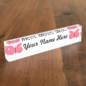 Porte-nom Pour Bureau Papillon rose de bande dessinée (Taille)
