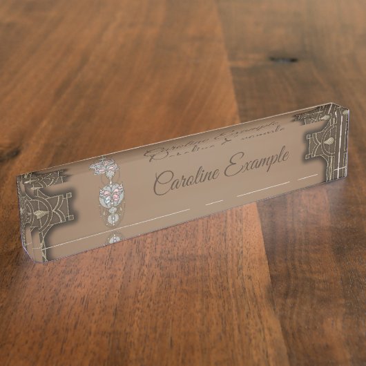 Porte-nom Pour Bureau Papillon stylisé (Taille)