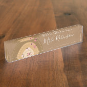 Porte-nom Pour Bureau Papillons arc-en-ciel Script Enseignants Garderie (Taille)