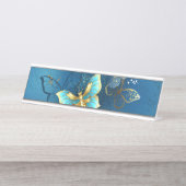 Porte-nom Pour Bureau Papillons d'or (Devant)
