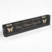 Porte-nom Pour Bureau Papillons Gold Professionnel