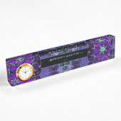 Porte-nom Pour Bureau Parapluie violet & coeurs .7