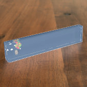 Porte-nom Pour Bureau Paresse heureuse avec des ballons (Taille)