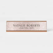 Porte-nom Pour Bureau Parties scintillant d'or Rose moderne Blush Profes (Devant)