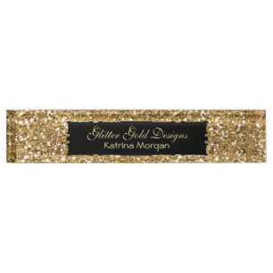 Porte-nom Pour Bureau Parties scintillant Gold Elegance