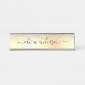 Porte-nom Pour Bureau Parties scintillant Monogramme Or Sparkle Girl Scr (Devant)