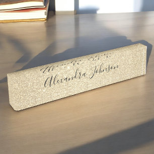 Porte-nom Pour Bureau Parties scintillant Or de luxe Sparkle Girly Moder