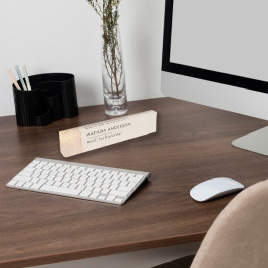 Porte-nom Pour Bureau parties scintillant or rose rose girly élégant mod