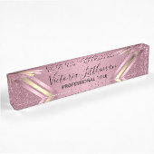 Porte-nom Pour Bureau Parties scintillant rose