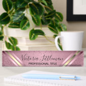 Porte-nom Pour Bureau Parties scintillant rose