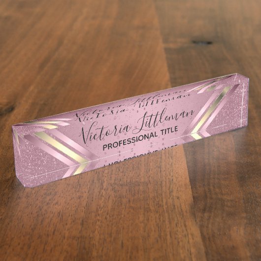 Porte-nom Pour Bureau Parties scintillant rose (Taille)