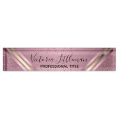 Porte-nom Pour Bureau Parties scintillant rose (Devant)