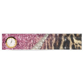 Porte-nom Pour Bureau Parties scintillant rose Empreinte de léopard chic (Devant)