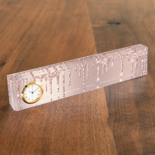 Porte-nom Pour Bureau Parties scintillant rose Gold Blush Drives