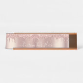 Porte-nom Pour Bureau Parties scintillant rose Gold Blush Éclats Texte p (Devant)