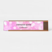 Porte-nom Pour Bureau Parties scintillant rose Nom du monogramme Gold Ro (Devant)