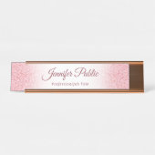 Porte-nom Pour Bureau Parties scintillant rose or look élégant Modèle mo (Devant)