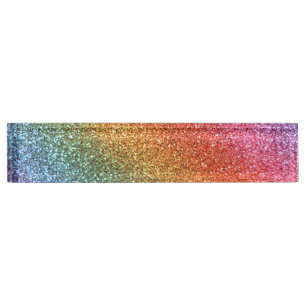 Porte-nom Pour Bureau Parties scintillantes intelligentes d'arc-en-ciel