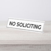 PORTE-NOM POUR BUREAU PAS DE SOLICITATION (Devant)