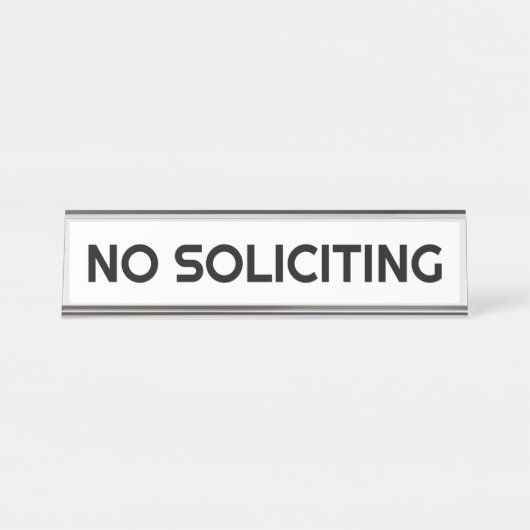 PORTE-NOM POUR BUREAU PAS DE SOLICITATION (Devant)