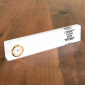 Porte-nom Pour Bureau Pas voté pour Trump (Taille)