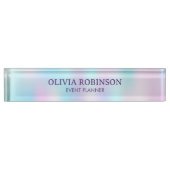 Porte-nom Pour Bureau Pastel Colours Abstrait Arrière - plan d'iridescen (Devant)