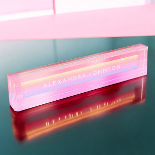 Porte-nom Pour Bureau Pastel Foil   Luxe Professional Modern