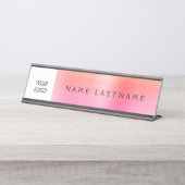 Porte-nom Pour Bureau Pastel Modern Custom Logo Executive Professional (Devant)