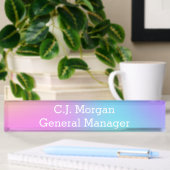 Porte-nom Pour Bureau Pastel Rainbow Gradient
